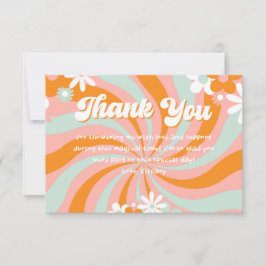 Tarjeta De Agradecimiento Gracias Baby Shower de Groovy 70