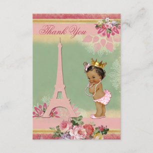 Tarjeta De Agradecimiento Gracias Baby Shower de la Torre Eiffel