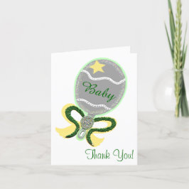 Tarjeta De Agradecimiento Gracias Baby Shower Elegant Rattle