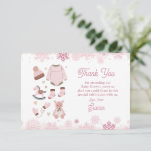 Tarjeta De Agradecimiento Gracias Baby Shower Frío Fuera De La Nieve Chica R