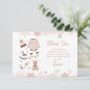 Tarjeta De Agradecimiento Gracias Baby Shower Frío Fuera De La Nieve Neutral