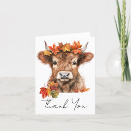 Tarjeta De Agradecimiento Gracias Baby Shower Highland Cow Halloween