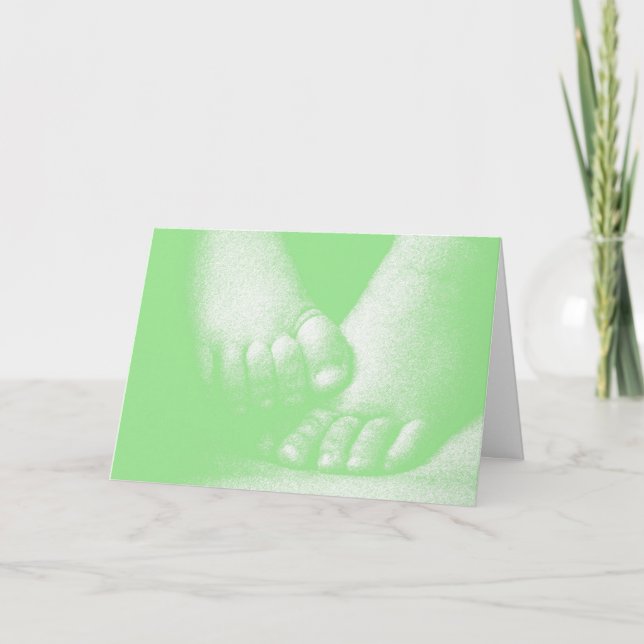 Tarjeta De Agradecimiento Gracias Baby Shower - Verde (Anverso)