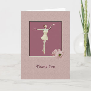Tarjeta De Agradecimiento Gracias Ballerina en Pointe con Daisies