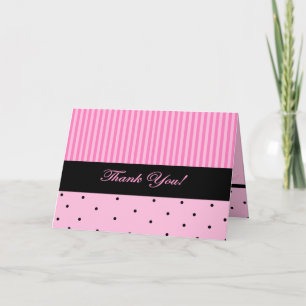 Tarjeta De Agradecimiento Gracias banda rosa