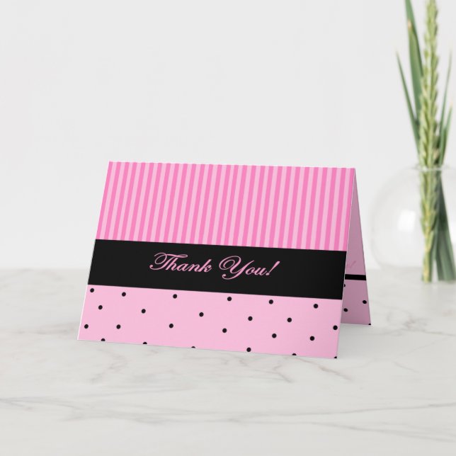 Tarjeta De Agradecimiento Gracias banda rosa (Anverso)