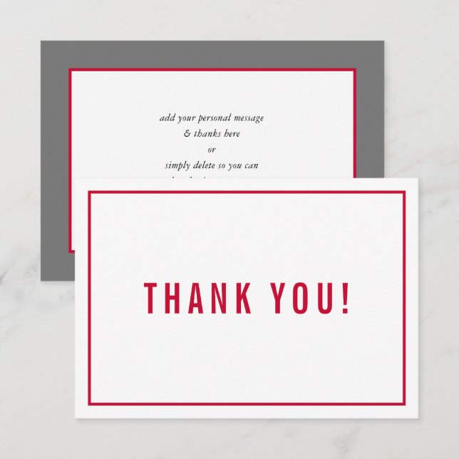 Tarjeta De Agradecimiento GRACIAS BAR MITZVAH gris simple y moderno (Anverso / Reverso)