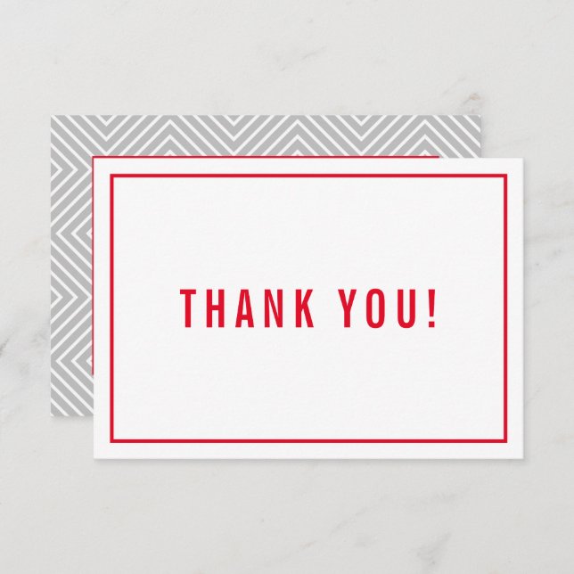 Tarjeta De Agradecimiento GRACIAS BAR MITZVAH gris simple y moderno (Anverso / Reverso)