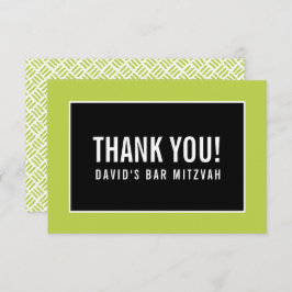 Tarjeta De Agradecimiento GRACIAS BAR MITZVAH minimalista lima negro