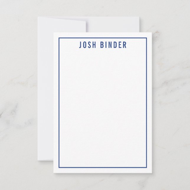 Tarjeta De Agradecimiento GRACIAS BAR MITZVAH nombre simple moderno azul mar (Anverso)