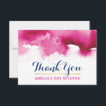 Tarjeta De Agradecimiento GRACIAS BAT MITZVAH color rosa elegante estrella<br><div class="desc">por kat massard >>> kat@simplysweetPAPERIE.com <<< Una forma sencilla y elegante de agradecerle a su invitado por asistir a la instalación de BAT MITZVAH de su hijo como plantilla es simple que añada sus propios detalles, o pulse el botón personalizar y puede agregar o cambiar texto, fuentes, tamaños, etc. TIP:...</div>