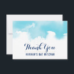 Tarjeta De Agradecimiento GRACIAS BAT MITZVAH moderna linda acuarela<br><div class="desc">por kat massard >>> https://linktr.ee/simplysweetpaperie <<< Una forma sencilla y elegante de agradecerle a su invitado por asistir a la instalación de BAT MITZVAH de su hijo como plantilla es simple que añada sus propios detalles, o pulse el botón personalizar y puede agregar o cambiar texto, fuentes, tamaños, etc. TIP:...</div>