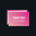 Tarjeta De Agradecimiento GRACIAS BAT MITZVAH moderno gradiente rosa brillan<br><div class="desc">por kat massard >> https://linktr.ee/simplysweetpaperie <<< Una forma sencilla y elegante de agradecerle a su invitado por asistir a su evento. Configurar como plantilla es sencillo para usted agregar sus propios detalles, o pulsar el botón personalizar y puede añadir o cambiar texto, fuentes, tamaños, etc TIP :: 1. Para cambiar/mover...</div>