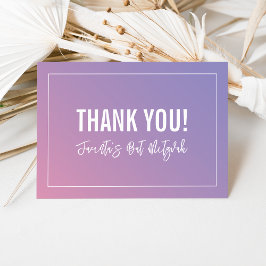 Tarjeta De Agradecimiento GRACIAS BAT MITZVAH moderno gradiente rosa púrpura