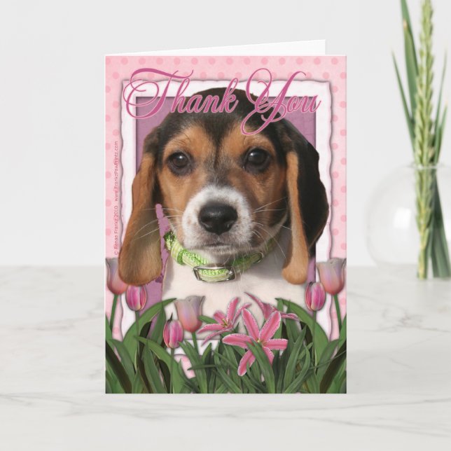 Tarjeta De Agradecimiento Gracias - Beagle Puppy (Anverso)