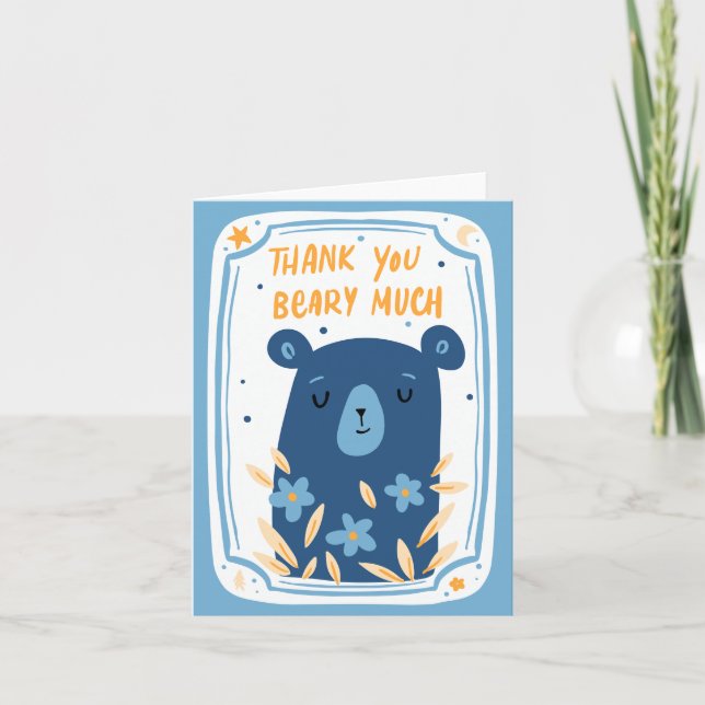 Tarjeta De Agradecimiento Gracias Beary Mucha Cuta diseño (Anverso)