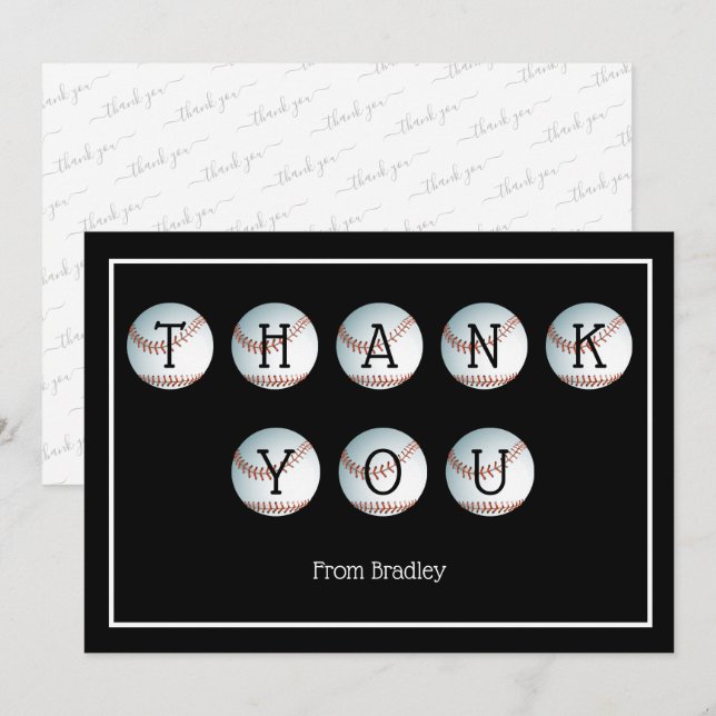 Tarjeta De Agradecimiento Gracias béisbol personalizado (Anverso / Reverso)