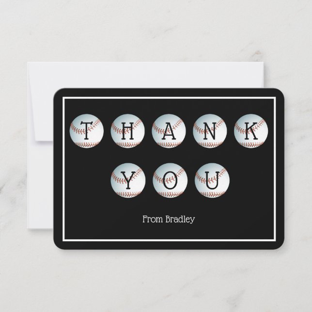 Tarjeta De Agradecimiento Gracias béisbol personalizado (Anverso)