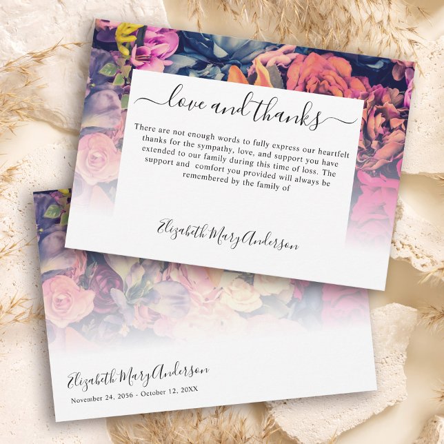 Tarjeta De Agradecimiento Gracias Bereavement Moody Floral Memorial (Subido por el creador)