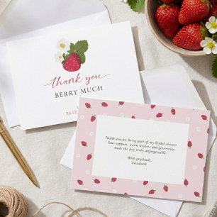 Tarjeta De Agradecimiento Gracias Berry Much Despedida de Soltera de Fresa