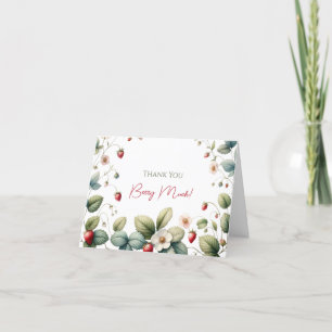 Tarjeta De Agradecimiento Gracias Berry Mucho, Strawberry Gracias Cartas