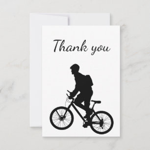 Tarjeta De Agradecimiento Gracias Bicicleta Bicicleta Bicicleta Silhouette