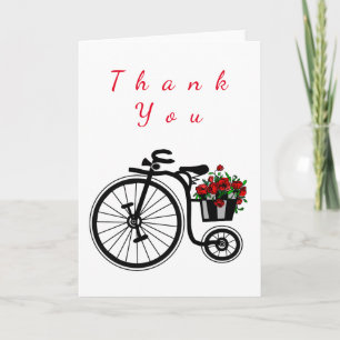 Tarjeta De Agradecimiento Gracias Bicicleta con flores por ti