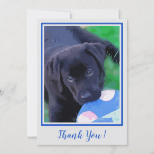 Tarjeta De Agradecimiento Gracias Black Lab Cute Puppy Labrador Perro