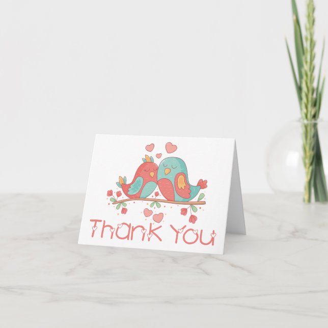 Tarjeta De Agradecimiento Gracias, Boda azul turquesa verde (Anverso)