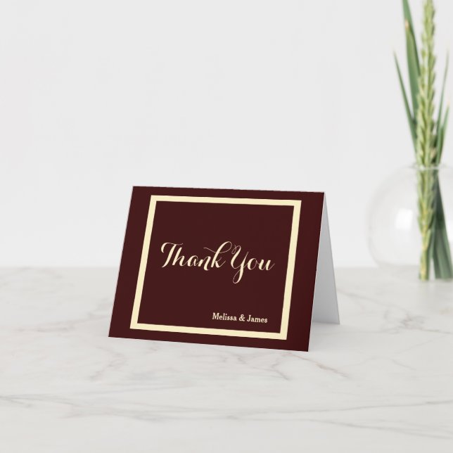 Tarjeta De Agradecimiento Gracias boda, chocolate y crema, personalizado (Anverso)