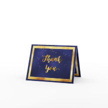 Gracias boda confetti de oro azul marino