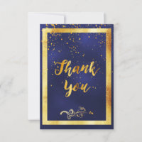 Gracias boda confetti de oro azul oscuro