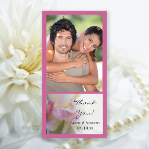 Tarjeta De Agradecimiento Gracias Boda de flor de tulipano rosa y blanco