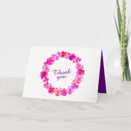 Tarjeta De Agradecimiento Gracias boda de fotos de color rosa pansy acuarela