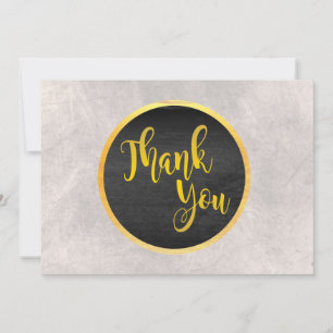 Tarjeta De Agradecimiento Gracias Boda de oro Marble Blanco