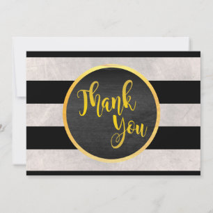 Tarjeta De Agradecimiento Gracias Boda de oro Marble Blanco