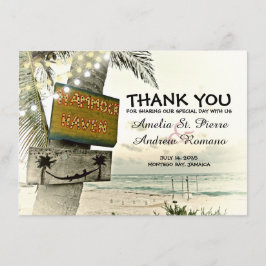 Tarjeta De Agradecimiento Gracias boda de playa del destino