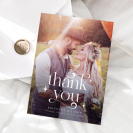 Tarjeta De Agradecimiento Gracias Boda De Texto De Sobreposición Rápida