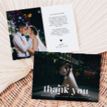 Tarjeta De Agradecimiento Gracias Boda de texto retro<br><div class="desc">Tarjeta de agradecimiento boda simple y limpia que incluye un texto que dice "gracias" en un tipo de letra ligeramente retro.</div>