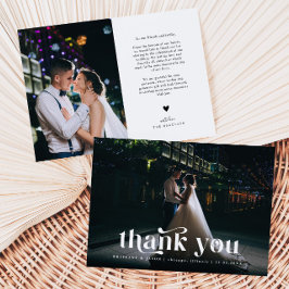 Tarjeta De Agradecimiento Gracias Boda de texto retro