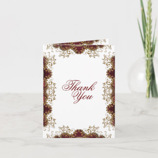 Tarjeta De Agradecimiento "Gracias" boda del vintage de Borgoña