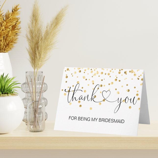 Tarjeta De Agradecimiento Gracias Boda Gold por ser mi BRIDESMAID (Subido por el creador)