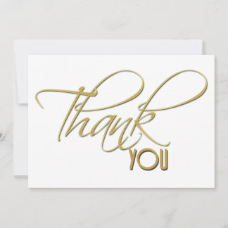 Tarjeta De Agradecimiento Gracias boda moda de caligrafía de oro