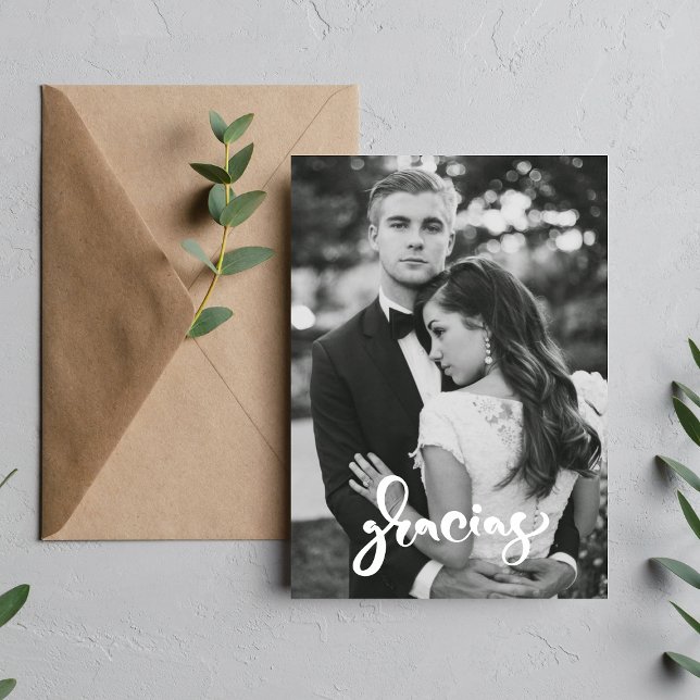 Tarjeta De Agradecimiento Gracias Boda Moderno de Fotografía (Subido por el creador)