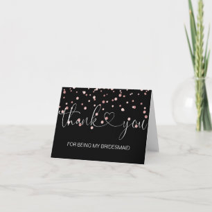 Tarjeta De Agradecimiento GRACIAS Boda Rosa Gold por ser mi BRIDESMAID