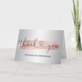 Tarjeta De Agradecimiento GRACIAS Boda Rosa Oro Plata Gris BRIDESMAID