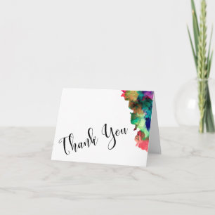 Tarjeta De Agradecimiento Gracias Boda Tipo Negro Colorido Acuarela 2
