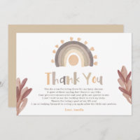 Gracias, boho arcoíris, luz del sol, ducha bebé