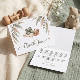 Tarjeta De Agradecimiento Gracias Boho Pampas Grass BBQ Grill