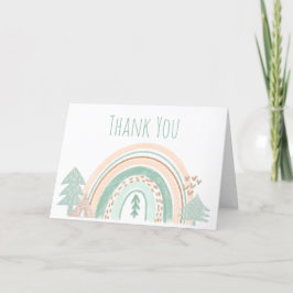 Tarjeta De Agradecimiento Gracias Boho Woodland Rainbow